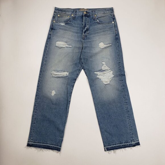J. Crew Point Sur Denim Distressed Loose Straight Jean Size 29 Vintage Vibes NWT - Picture 4 of 16